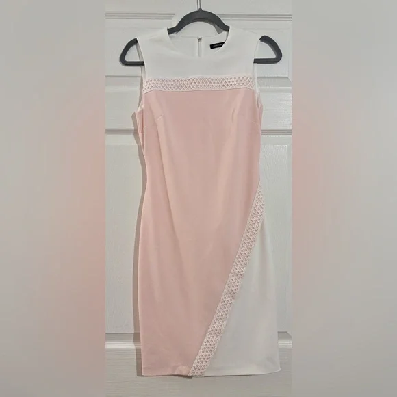 Tommy Hilfiger color block scuba asymmetrical sheath dress size 2 - Picture 3 of 8